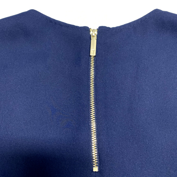 TED BAKER Lulabel Lace Trim Top Blouse Navy Blue Sleeveless Back Zip 2 4… - Picture 5 of 8
